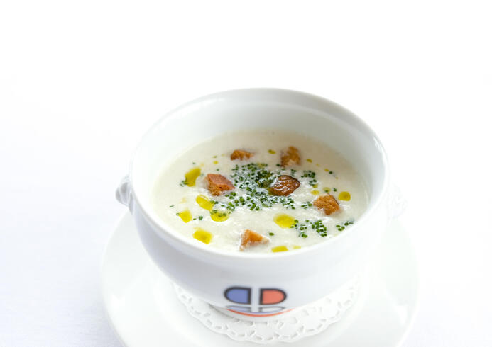3月スープdeボキューズ
ジャガイモとポロ葱の冷製スープ
